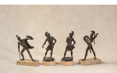 A pair of Italian Grand Tour souvenir models of Roman gladiators