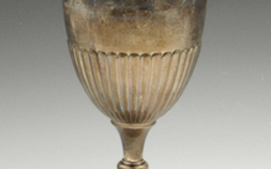 A large Edwardian silver goblet.