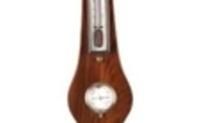 A mahogany and line inlaid wheel barometer, D. Gugari