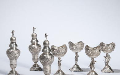 Seven Pieces of German .800 Silver Tableware