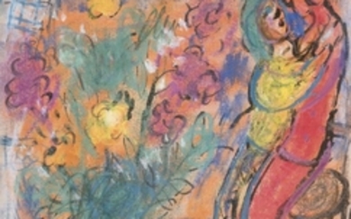 LE COUPLE AUX FLEURS, Marc Chagall
