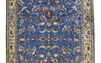 9' x 13' Torqouise Blue Persian Qum Kork Wool Rug 80561