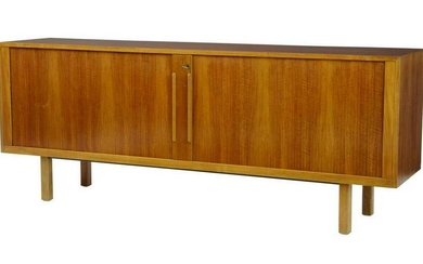 20TH CENTURY SWEDISH TEAK TAMBOUR FRONT SIDEBOARD BY