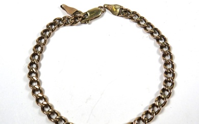 9ct Yellow Gold Flat link 7 inch Bracelet. 3.5g