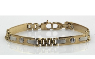 9ct yellow gold panther and bar linked bracelet, white gold ...