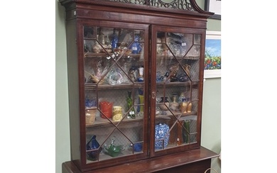 A 19th Century Mahogany Display Cabinet on stand with astrag...