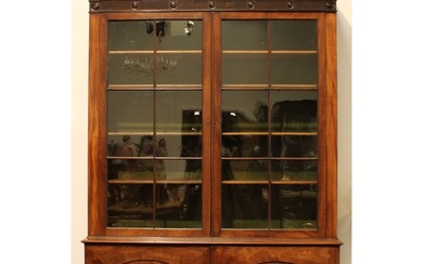 A 19th century Adam Revival mahogany library bookcase, arche...