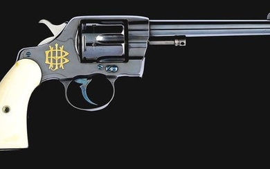 (A) ABSOLUTELY STUNNING COLT MODEL 1894 NEW ARMY DOUBLE ACTION REVOLVER WITH GOLD INLAID MONOGRAM TO