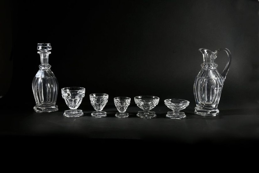 A Baccarat crystal serving set comprising