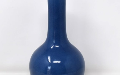 A Chinese Blue glazed bottle vase