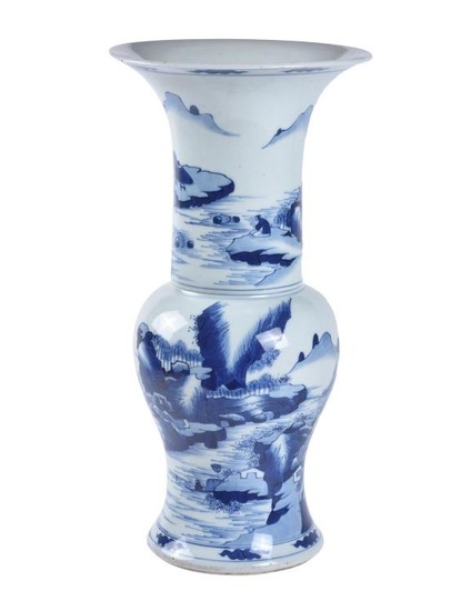 A Chinese blue and white 'Pheonix tail' vase