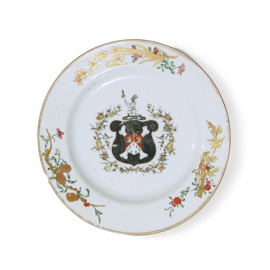 A Chinese Export Armorial Plate Qing Dynasty, Qianlong Period, Circa 1745 | 清乾隆 約1745年 粉彩紋章圖盤