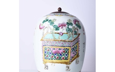 A Chinese famille rose vase and cover, 19th century Of ovoid...