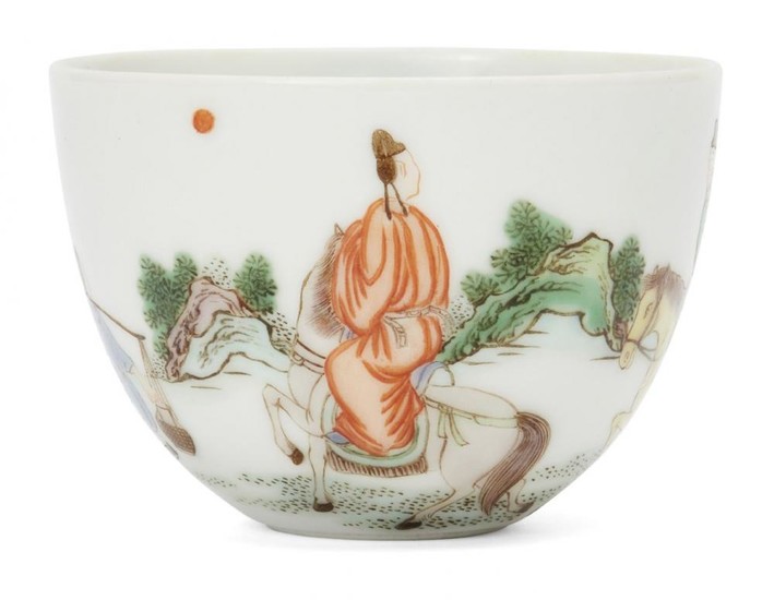 A Chinese porcelain wine cup, 20th century,...