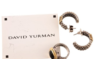 A David Yurman Gemstone Ring & Lagos Pave Earrings