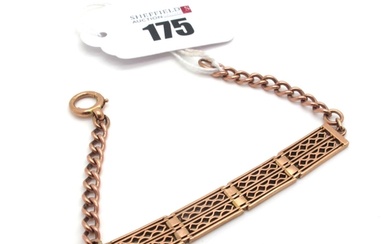 A Fancy Link Bracelet, clasp indistinctly stamped "9c".