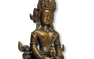 A Fine Antique Bronze Amitayus Buddha Of Infinite Life