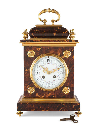 A French Tortoise Shell Carriage Clock