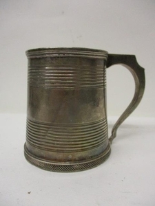 A George III silver christening tankard, makers mark rubbed,...