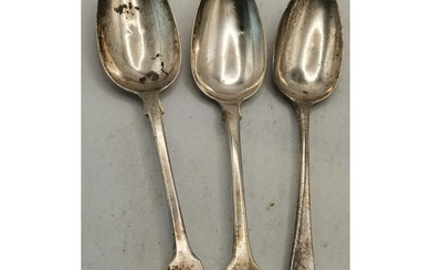 A George III silver tablespoon, maker indistinct, London 181...