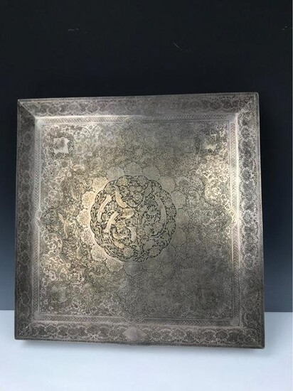 A LARGE PERSIAN STERLING SILVER BOX
