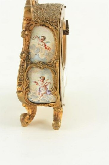 A LATE 19TH CENTURY VIENNESE ENAMEL AND GILT MOUNTED