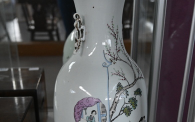 A Large Chinese Famille Rose Porcelain Baluster Vase