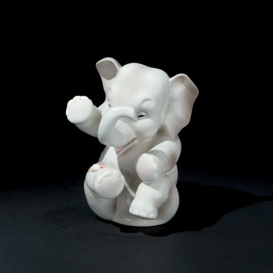 A Lenci polychrome ceramic figure of an elephant