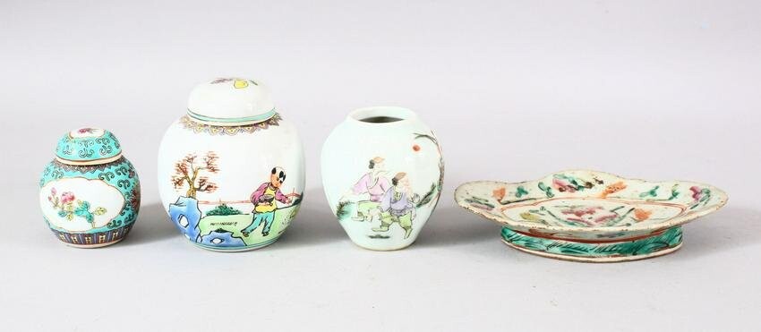 A MIXED LOT OF 4 CHINESE PORCELAIN ITEMS - comprising a