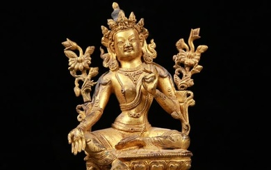 A Magnificent Gilt-Bronze Figure Of Green Tara