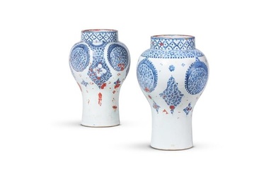 A PAIR OF BLUE AND WHITE VASES, POSSIBLY NORTH AFRICA, 19TH CENTURY