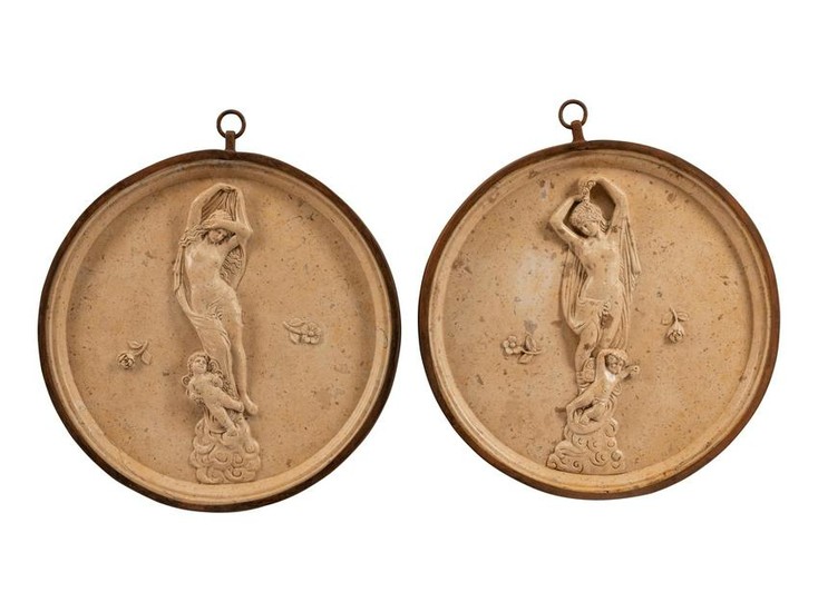 A Pair of Italian Carved Marble Relief Plaques