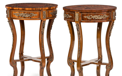 A Pair of Louis XV Style Marquetry Tables