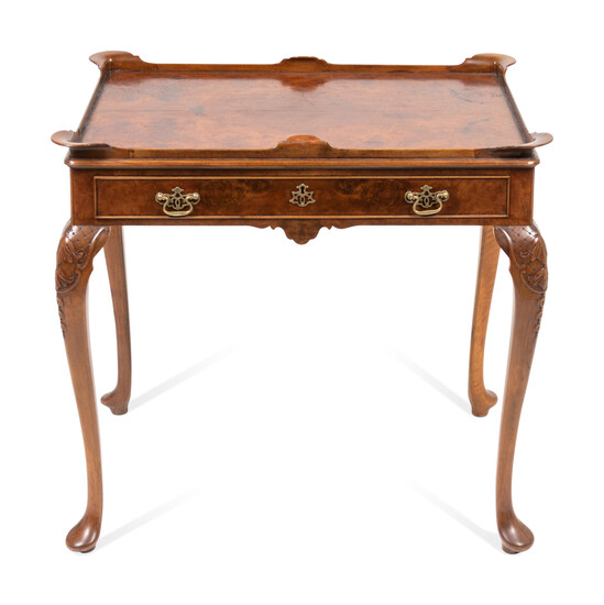 A Queen Anne Style Burlwood Side Table