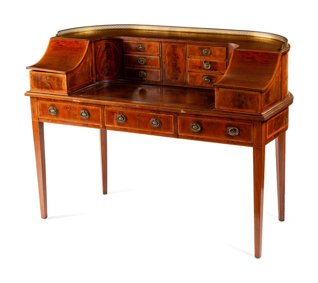 A Regency Style Mahogany Carlton House Desk