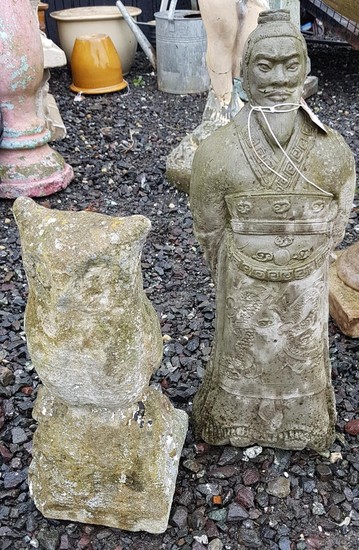 A Stone Owl and a Chinese Warrior.
