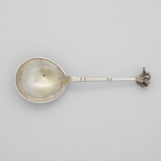 A Swedish 18th century parcel-gilt silver spoon, mark of Christoffer Bauman, Hudiksvall 1756.