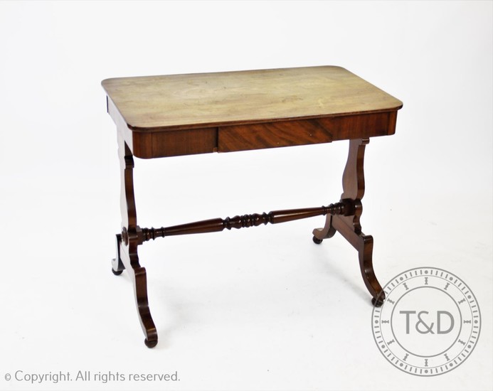 A Victorian mahogany side table, with a single frieze drawer...