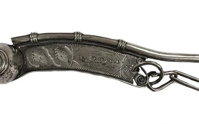 A Victorian silver Royal Navy bosun's whistle