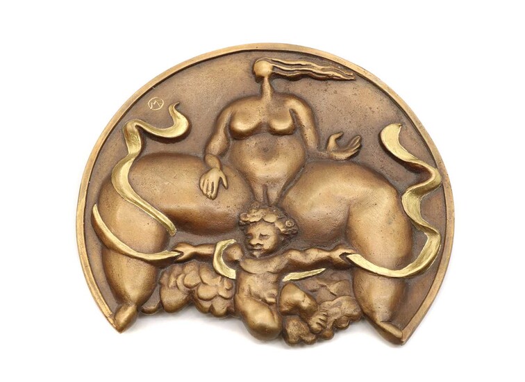 A bronze medallion