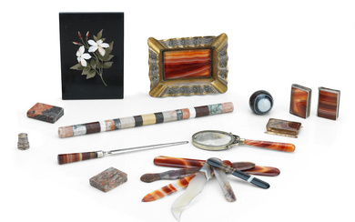 A collection of agate and hardstone items 19th/20th century