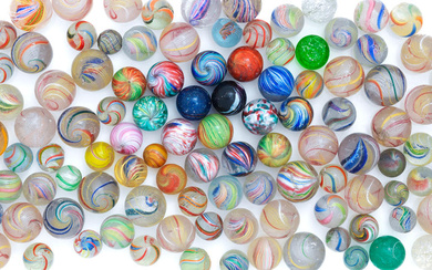 A collection of glass marbles Late 19th/early 20th Century