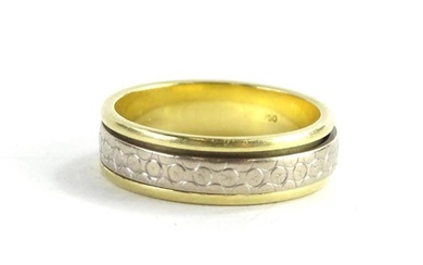 A continental yellow and white gold ring, with roundel...