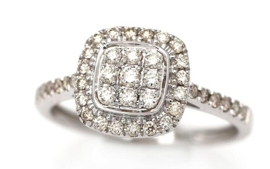 NOT SOLD. A diamond ring set with numerous diamonds weighing a total of app. 0.24 ct., mounted in 18k white gold. Size 50. – Bruun Rasmussen Auctioneers of Fine Art