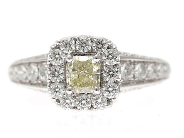 NOT SOLD. A diamond ring set with numerous diamonds weighing a total of app. 2.06...