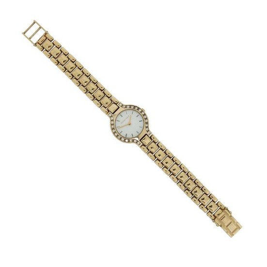 A lady's gold wristwatch by Bueche Girod, the...