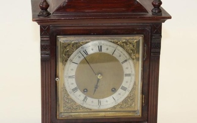 A late 19th century German mantle clock, the eight day...