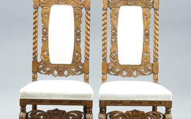 A pair of baroque chairs, 20th century.