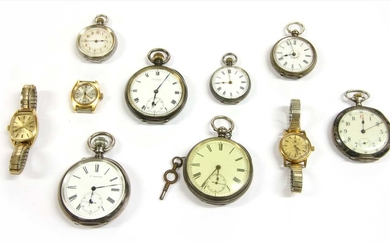 A quantity of silver pocket watches