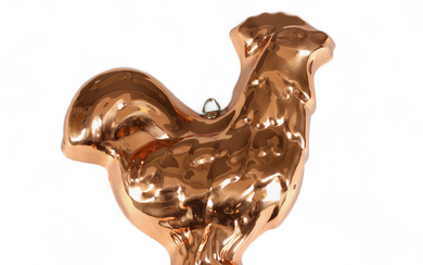 A shape, copper, in the shape of a rooster, Portugal.
